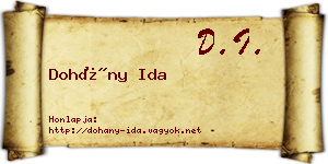 Dohány Ida névjegykártya