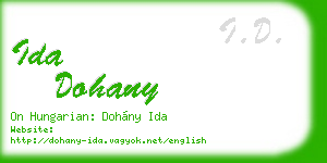 ida dohany business card