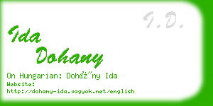 ida dohany business card